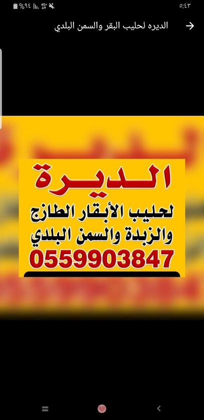 الديرة لحليب الابقار الطازج والزبد والسمن البري - الطائف 26718
